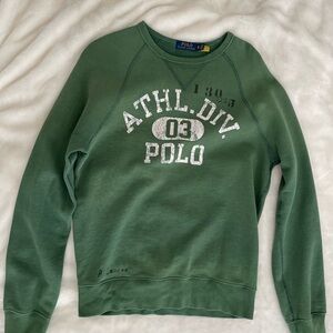 Polo by Ralph Lauren Green Crewneck Sweatshirt with White Logo
